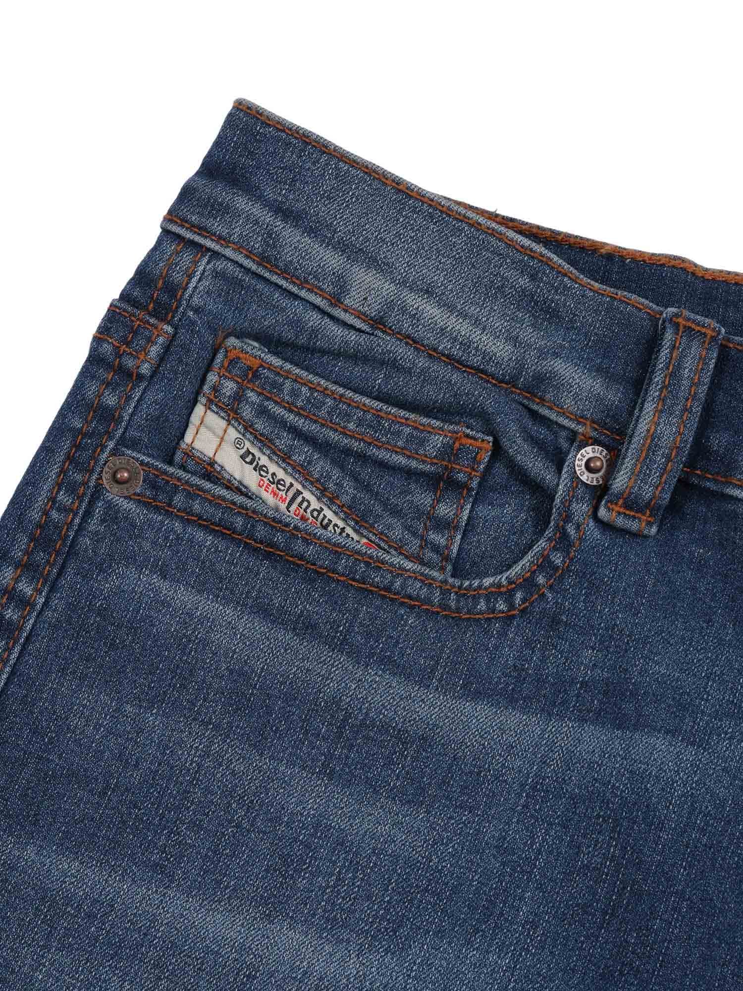 5 pockets Blue Cotton Elastane Jean