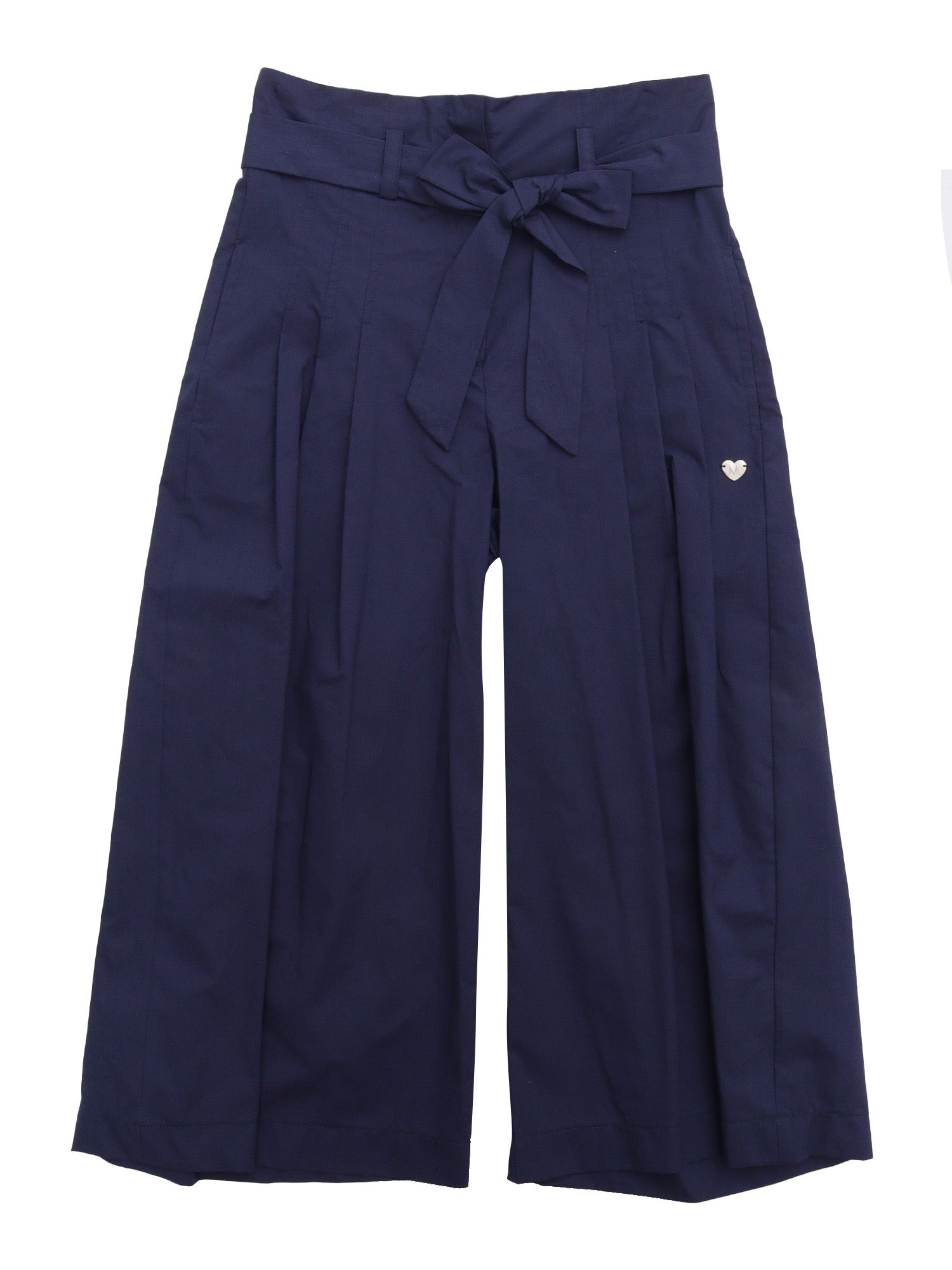CROPPED POPELINE PANTS Blue Cotton