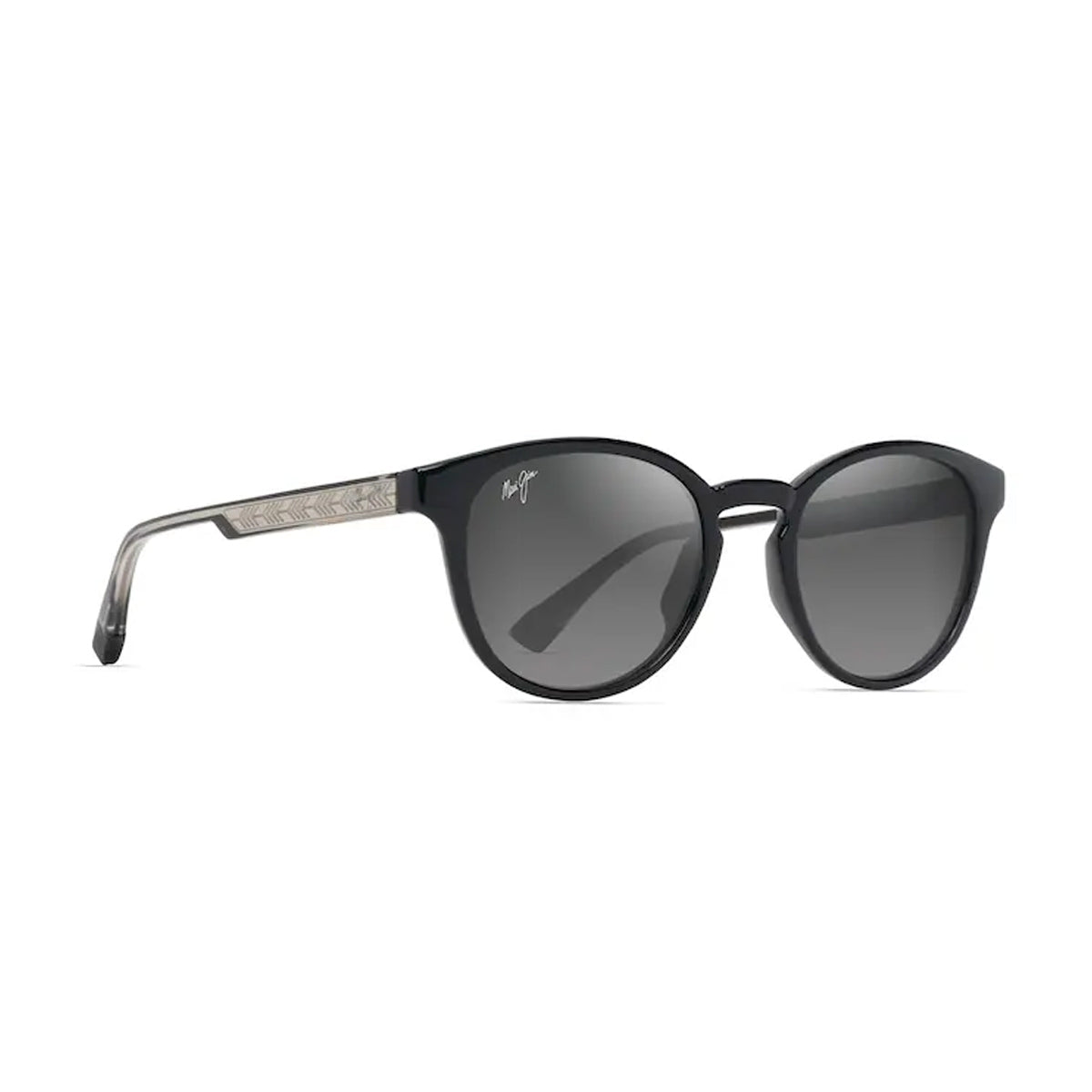 Maui Jim HIEHIE grey shiny blk w t Nero Acetate Occhiali Sole