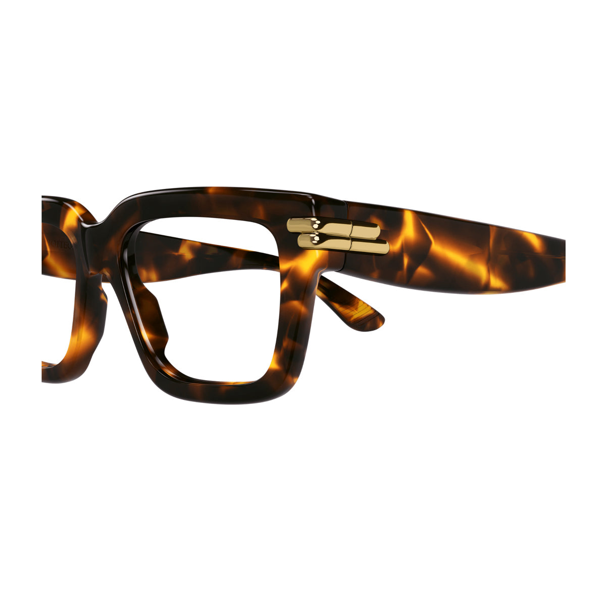 Bottega Veneta BV1324O Linea Mitre 002 Havana Trasperent Marrone Recycled Acetate Occhiali Da Vista
