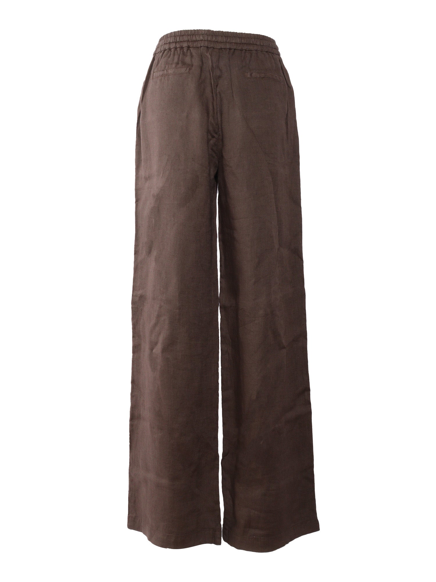 EASY PANTS WITH DRAWSTRING Brown Linen