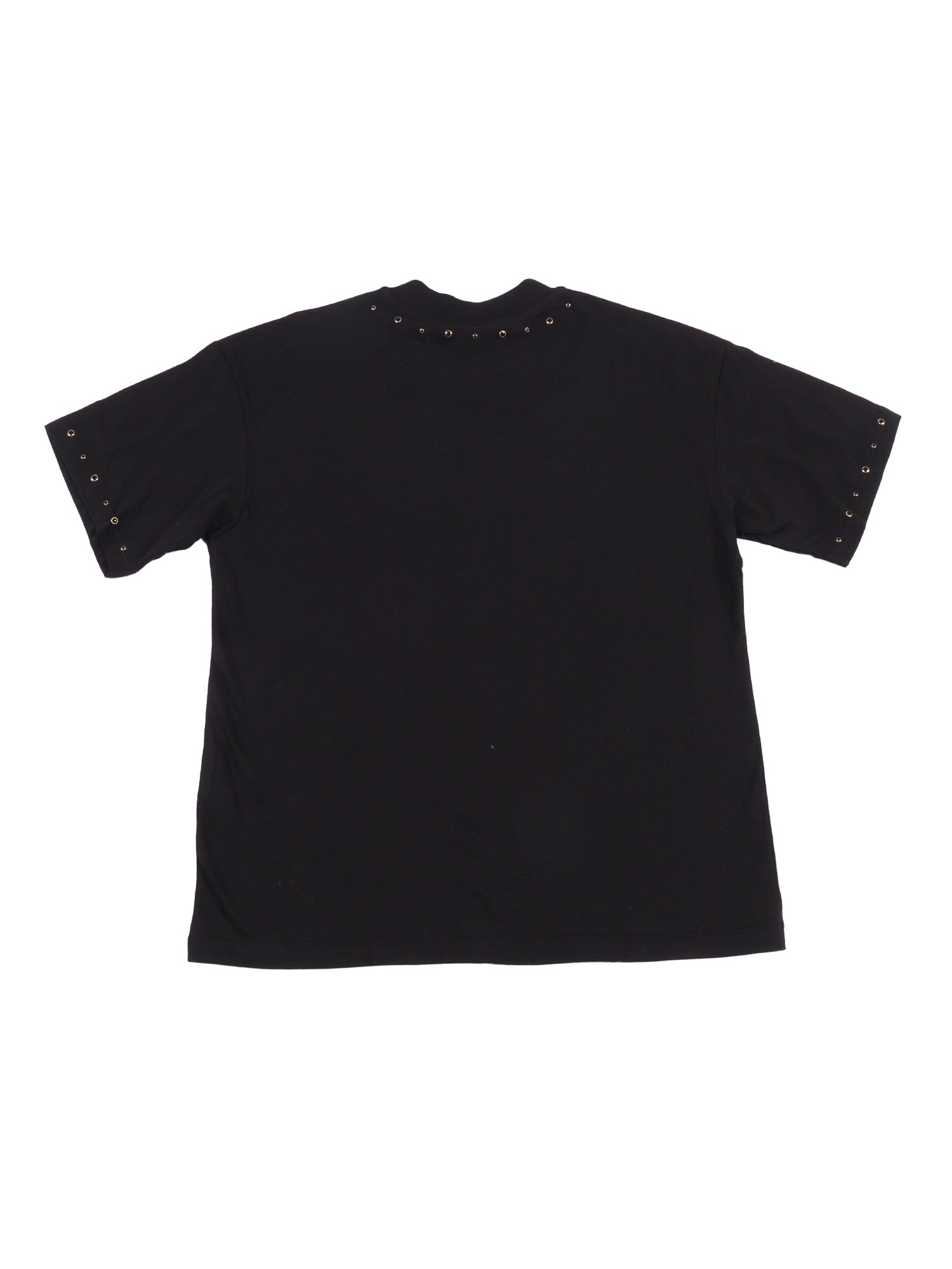 Studded Over Jersey T-Shirt Girl Black Cotton Long Sleeves