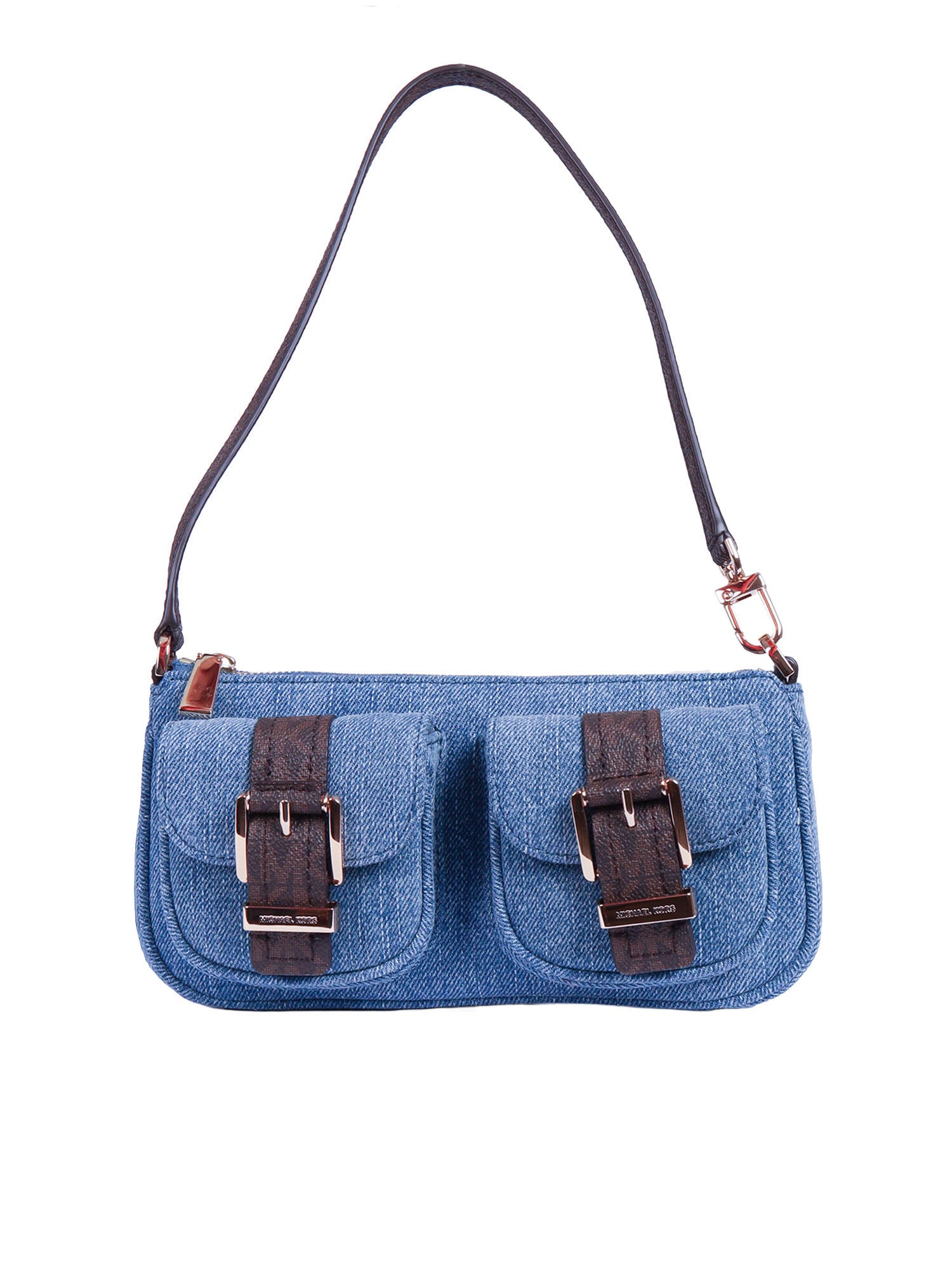 Sm Conv Pouchette Blue Cotton Handbag