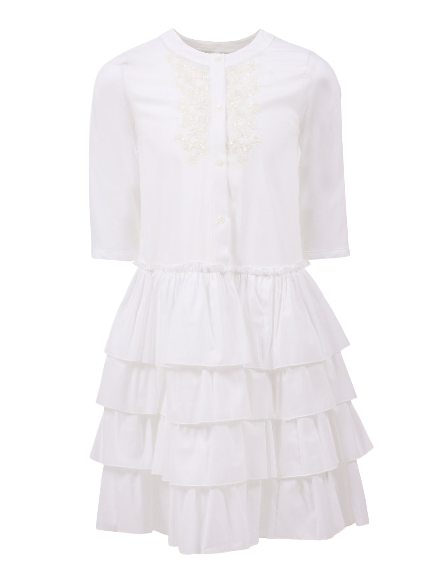 EMBROIDERED DRESS White