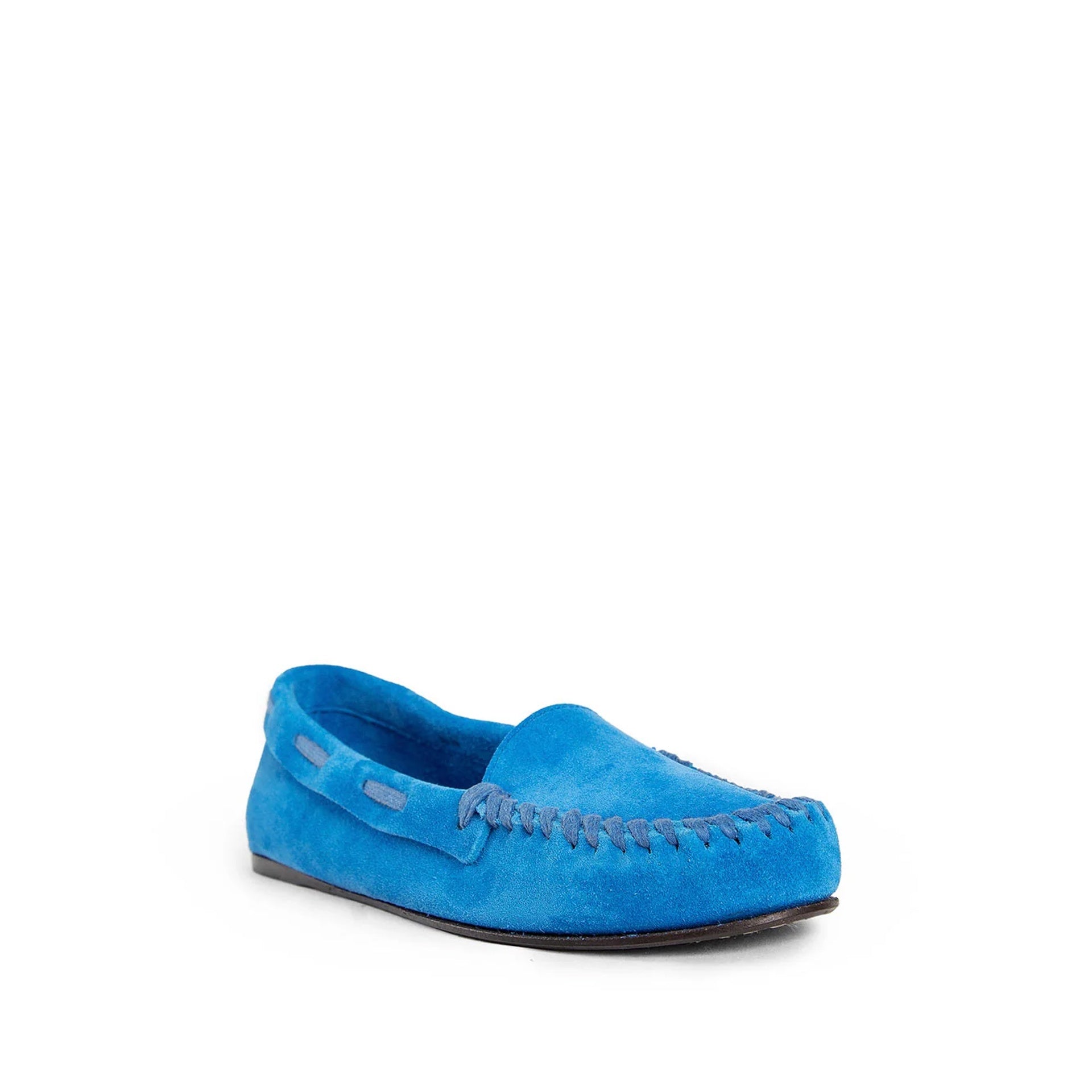 The Row Mabel Leather Loafers Blue Calf