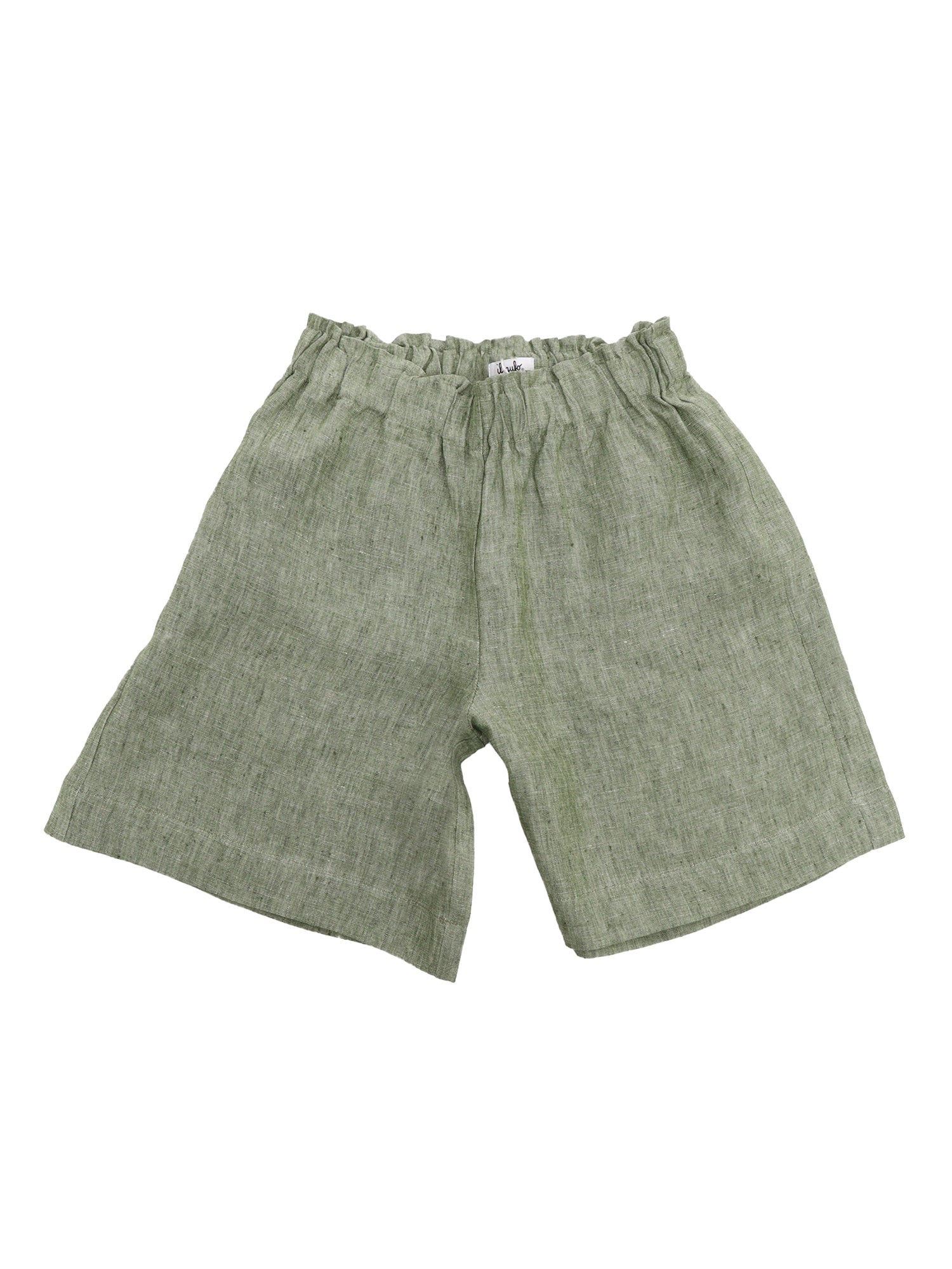 Green Linen Bermuda Shorts