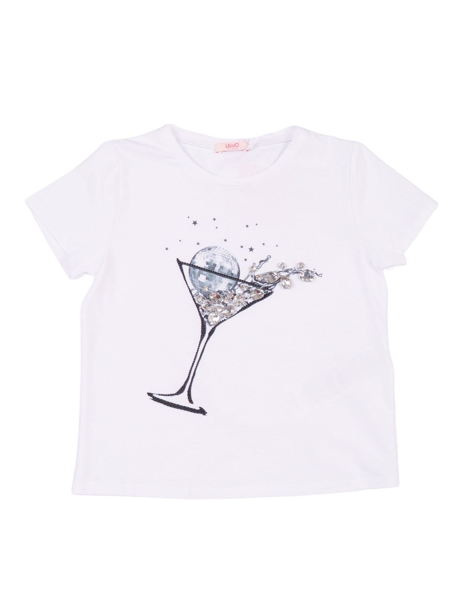 T-SHIRT White Cotton Elastane Short Sleeves