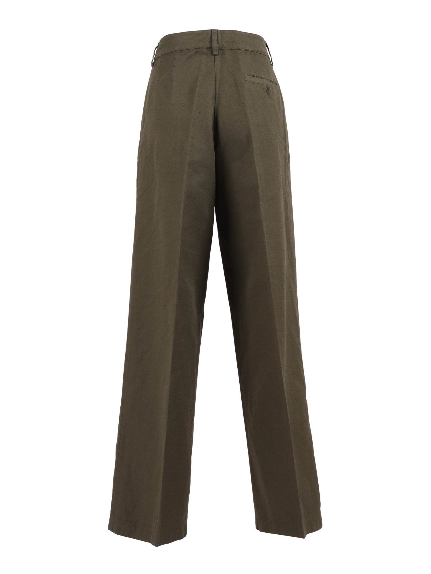 WOMAN PANTS Green Cotton Linen