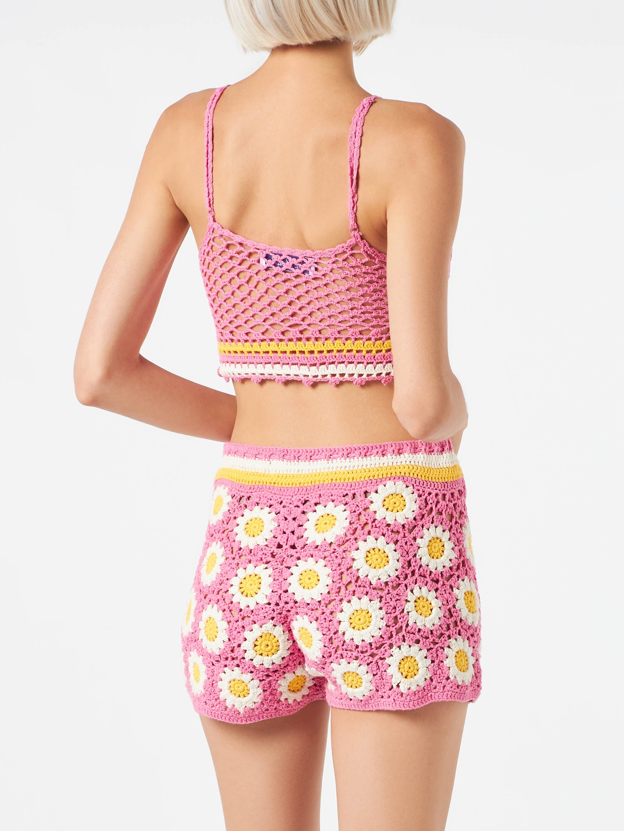 Daisy Crochet Top Pink Top_apparel