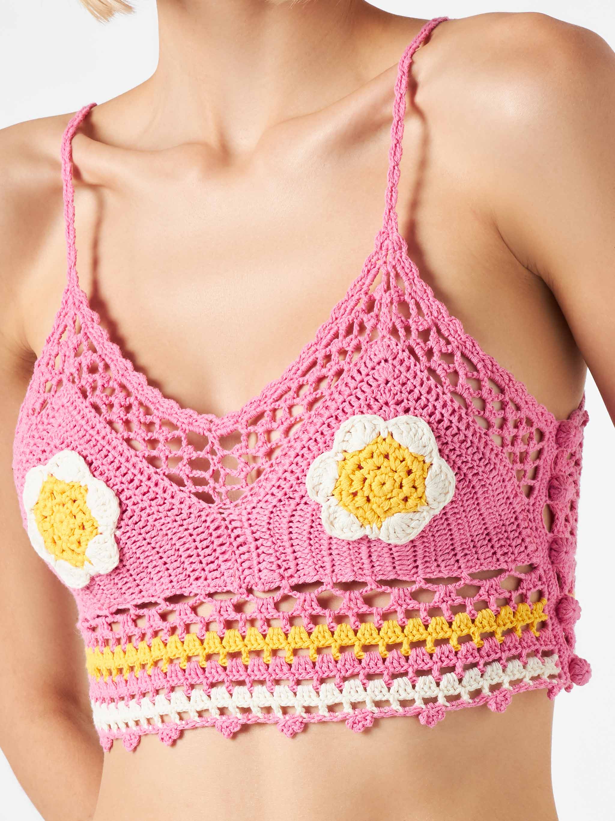 Daisy Crochet Top Pink Top_apparel