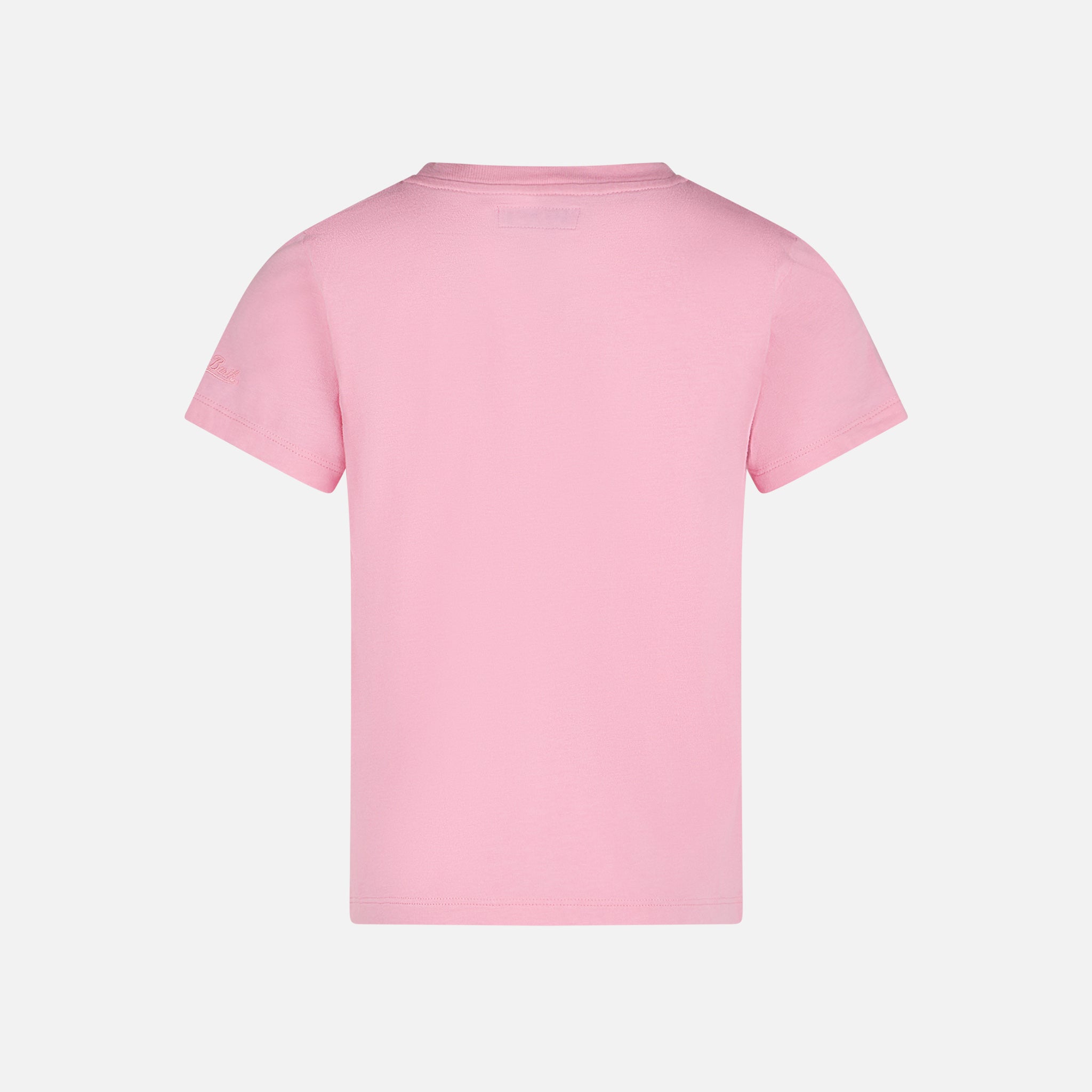 Girl T-Shirt With Saint Barth Logo And Daisy Pink