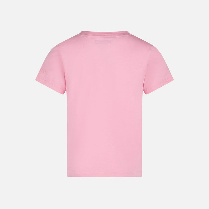 Girl T-Shirt With Saint Barth Logo And Daisy Pink