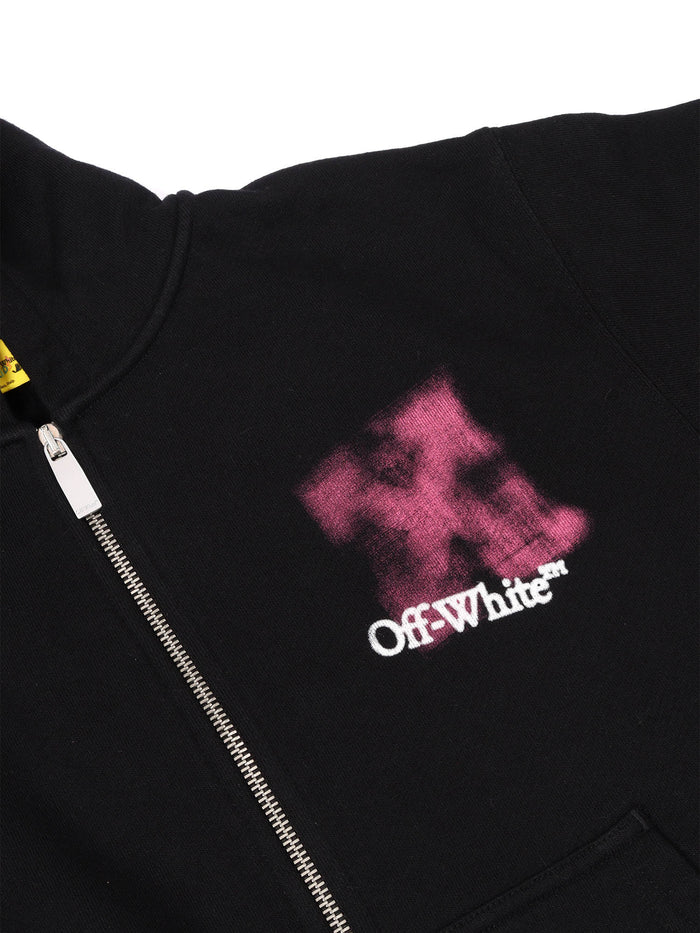 Arrow Spray Hoodie Zip Up Black - Fuchsi Sweatshirt