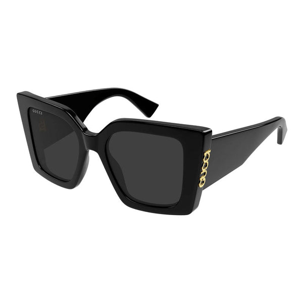 Gucci Sunglasses Butterfly Full Rim, Black Frame And Grey Lens Gg2039s001 Brown