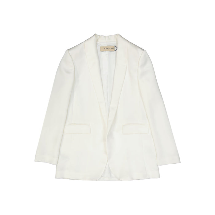 Blanca Vita Satin Effect Jacket White Polyester