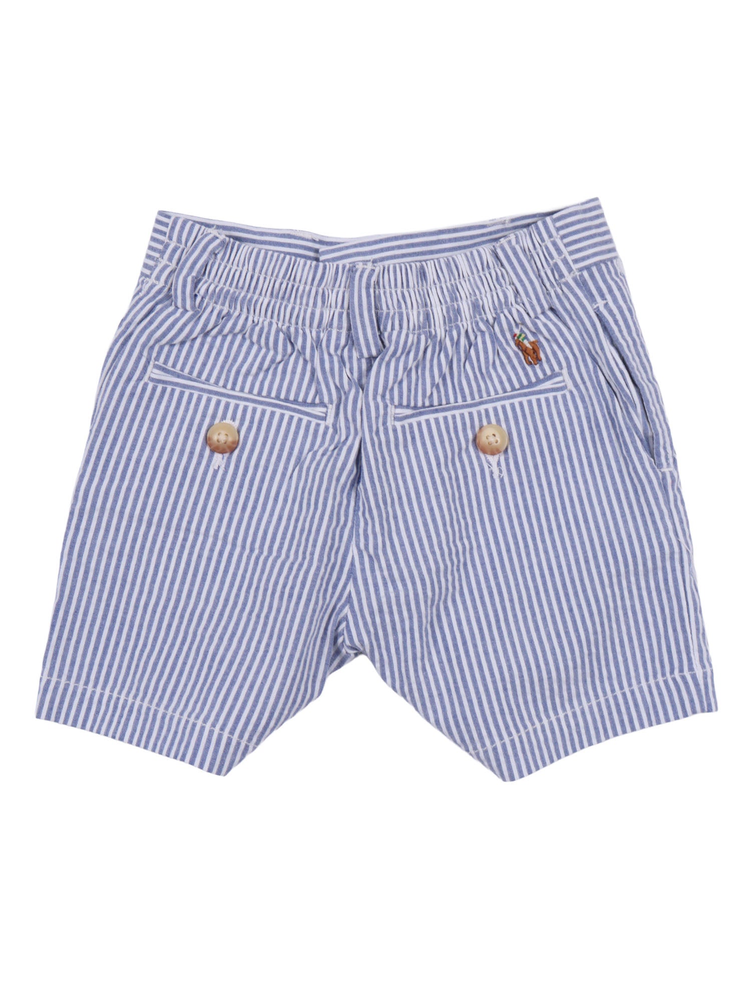PREPPY SHORT-SHORTS-FLAT FRONT Blue Cotton Elastane