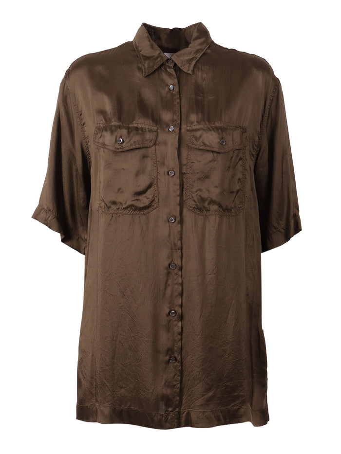Woman Shirt Brown Viscose