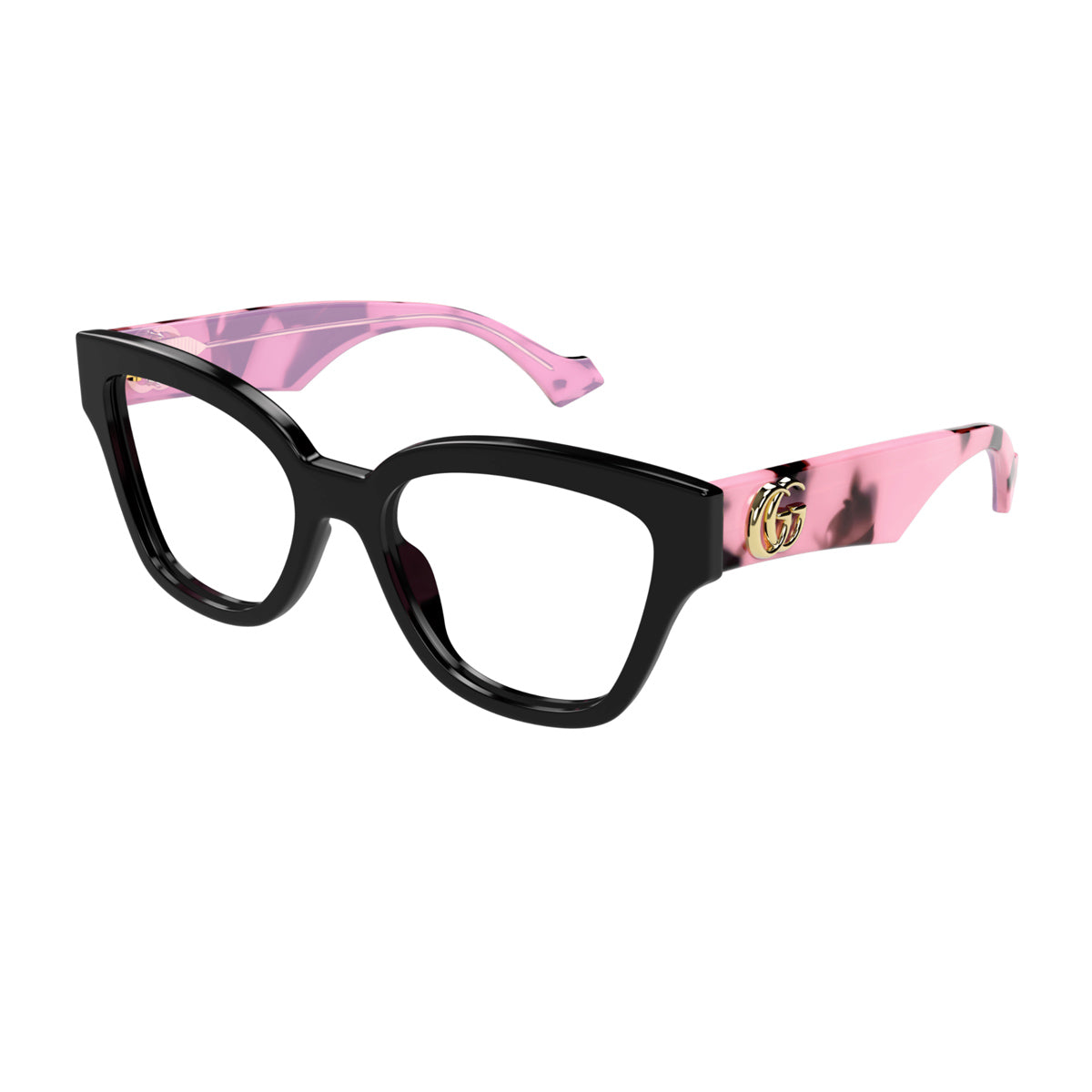Gucci GG1424O Linea GG LOGO 012 Black Pink Transparent Nero Acetate Occhiali Da Vista