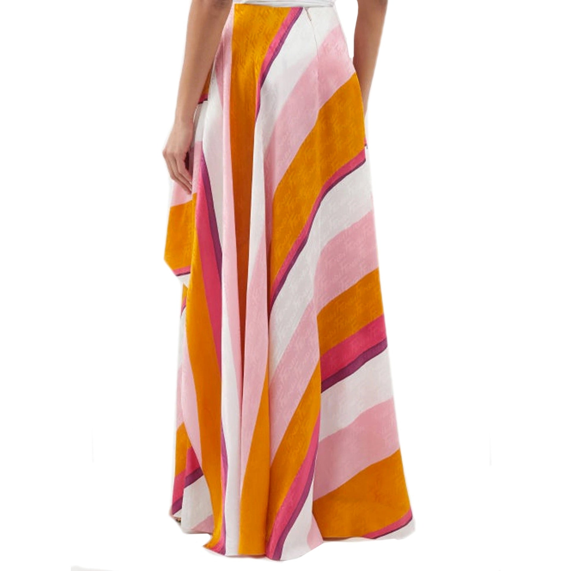 Ff Color-Block Draped Trousers Pink Silk