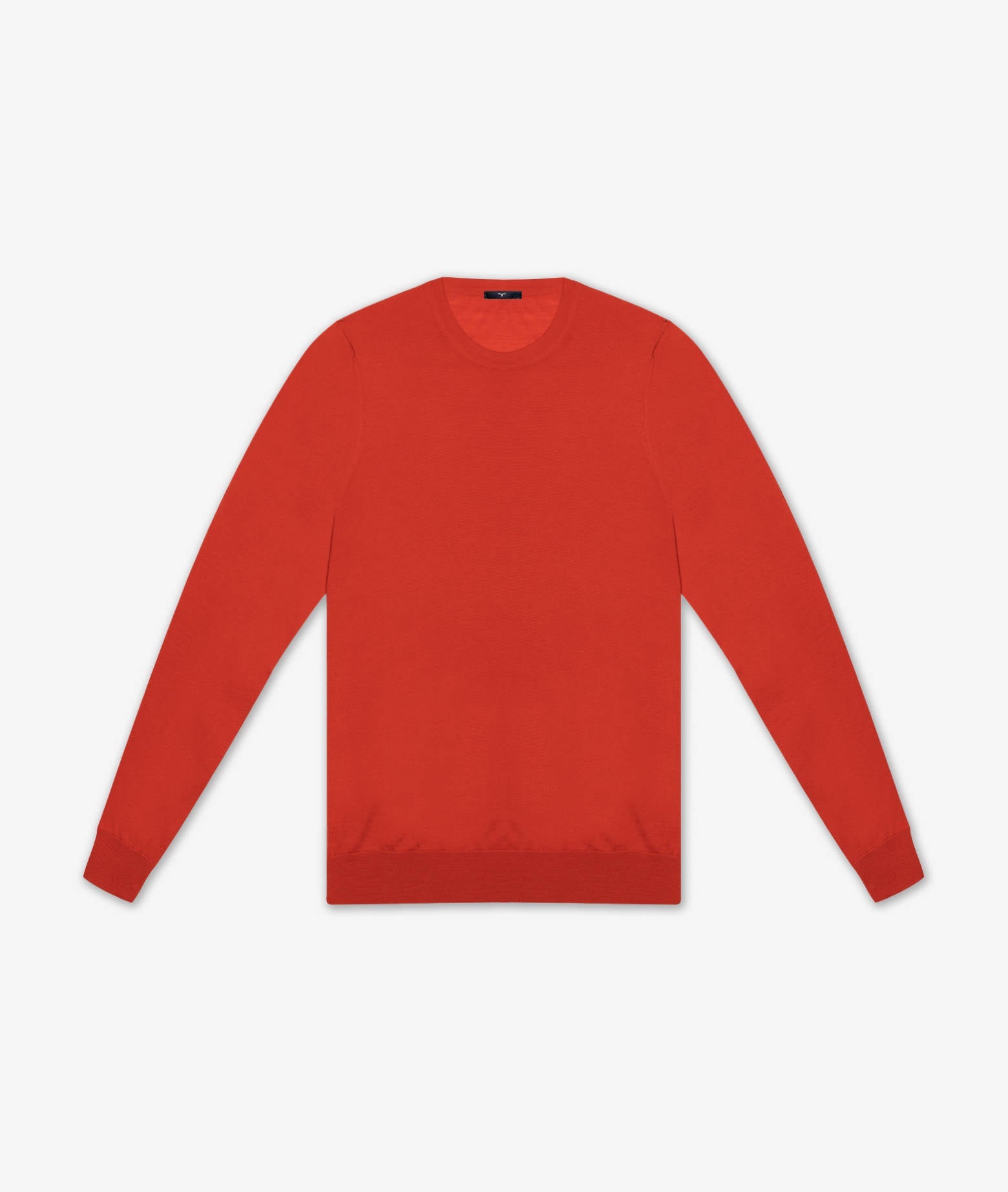Merino Wool Sweater Barth Firebrick Long Sleeve Round Neck T-shirt