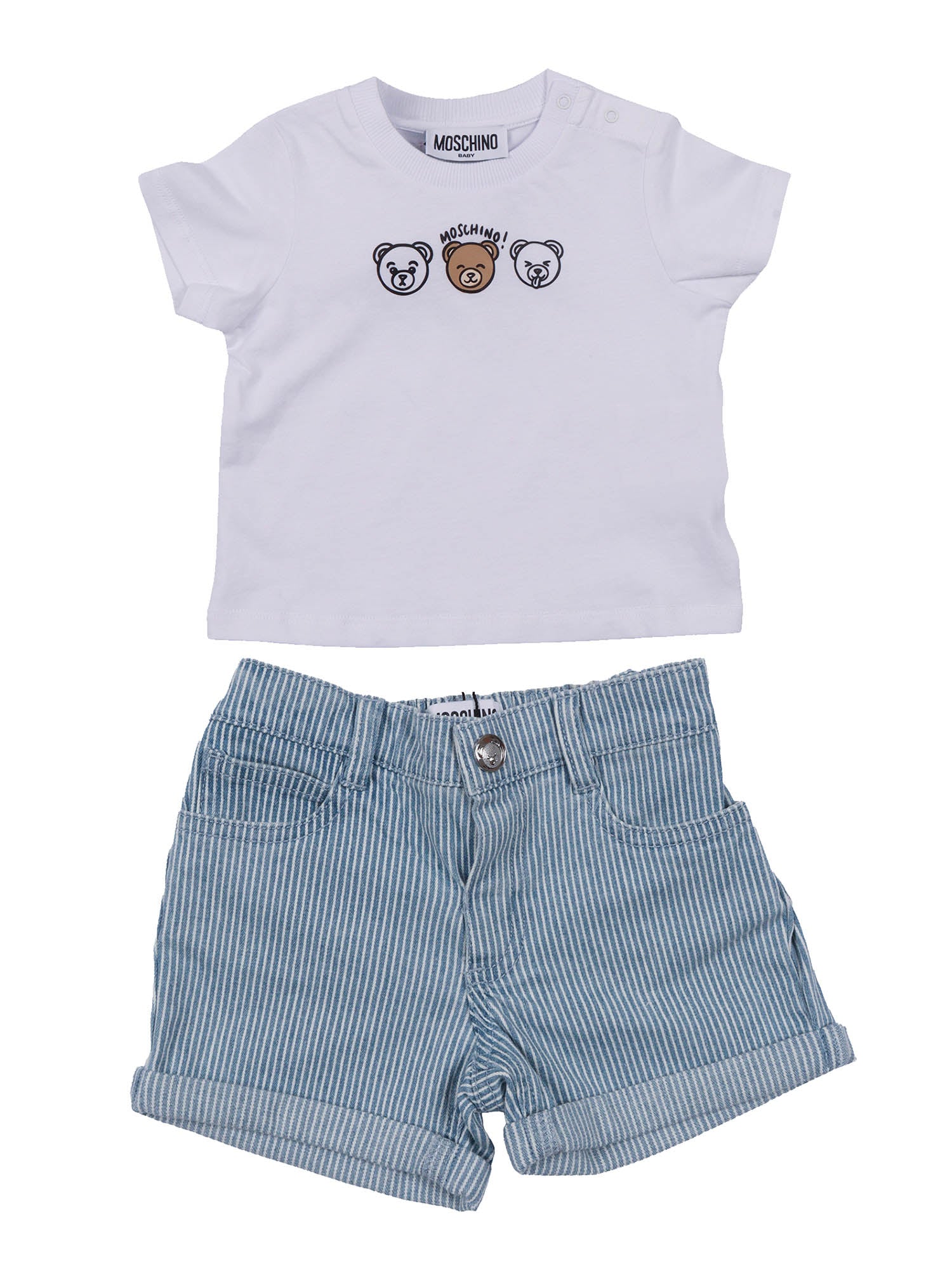 SET SHIRT AND SHORTS White Cotton Elastane