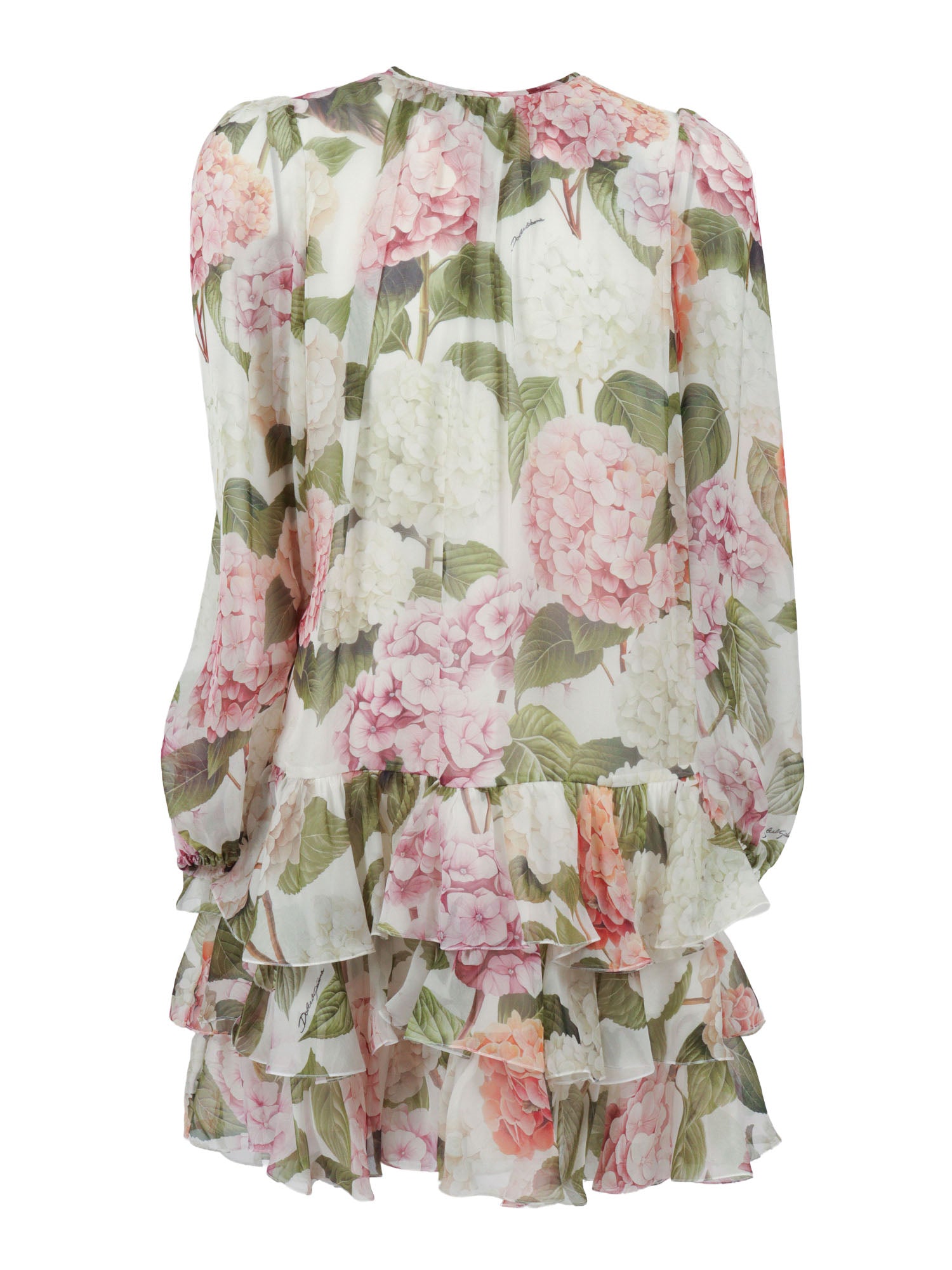 Long Sleeves Dress White Silk