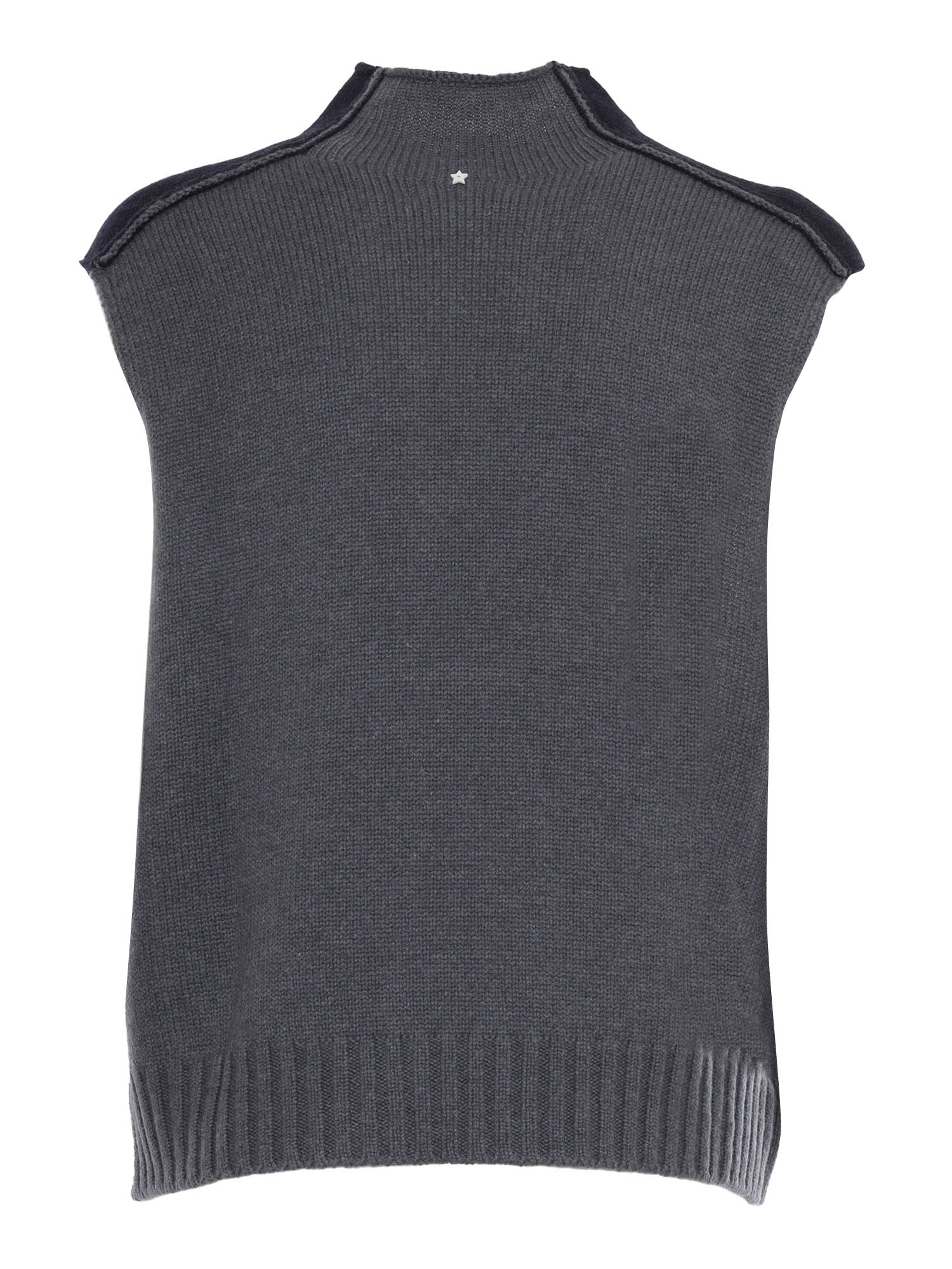 Knit Vest Blue Wool Cashmere Silk Knitted