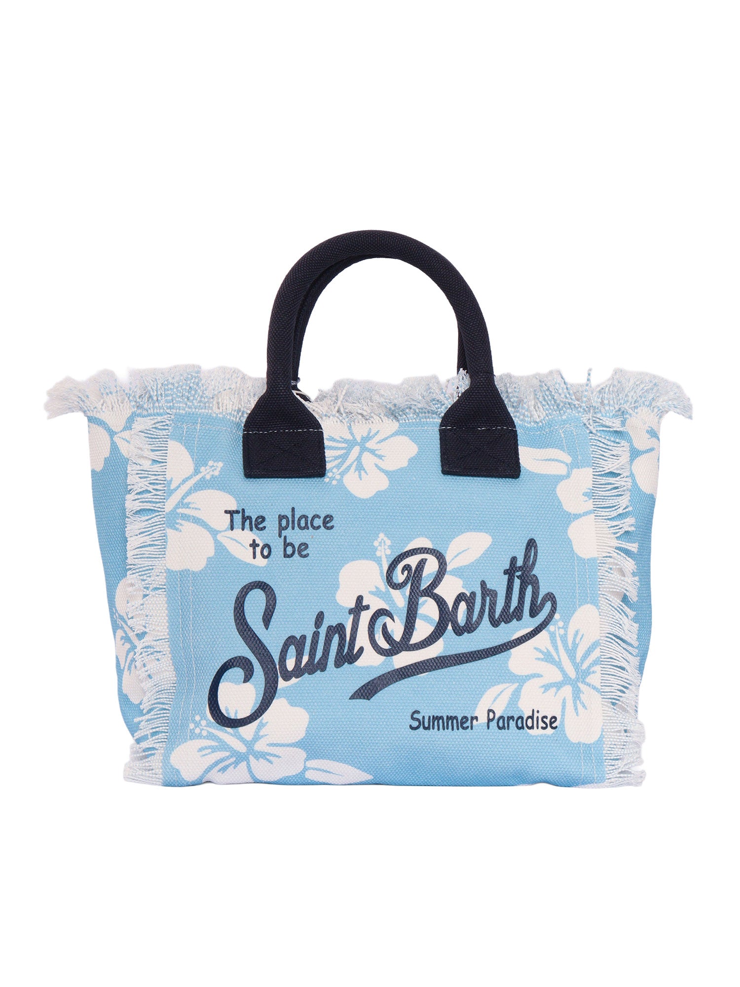 Colette-Simple Hibiscus 30 Light Blue Cotton Handbag