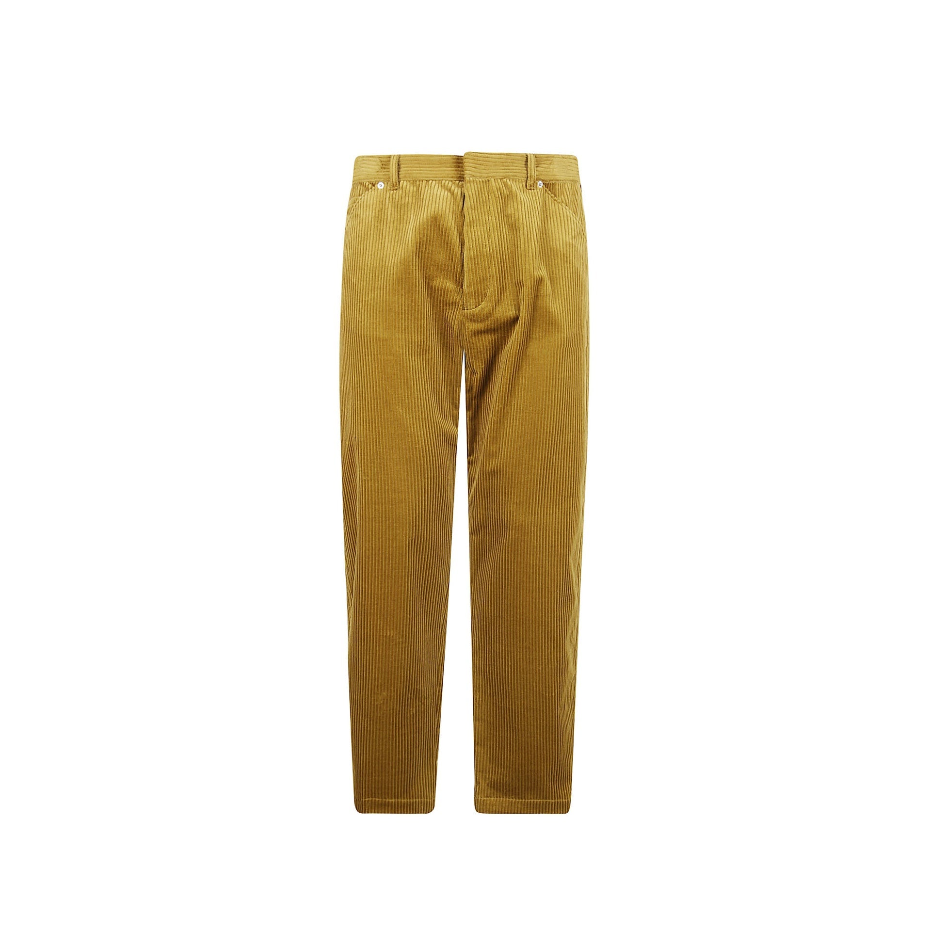 Pinwale Corduroy Trousers Yellow Cotton