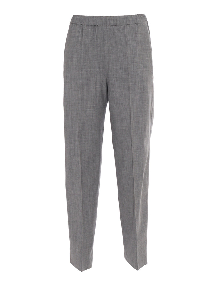 Bistretch Wool Jogging Trousers With Filo Diamante Grey