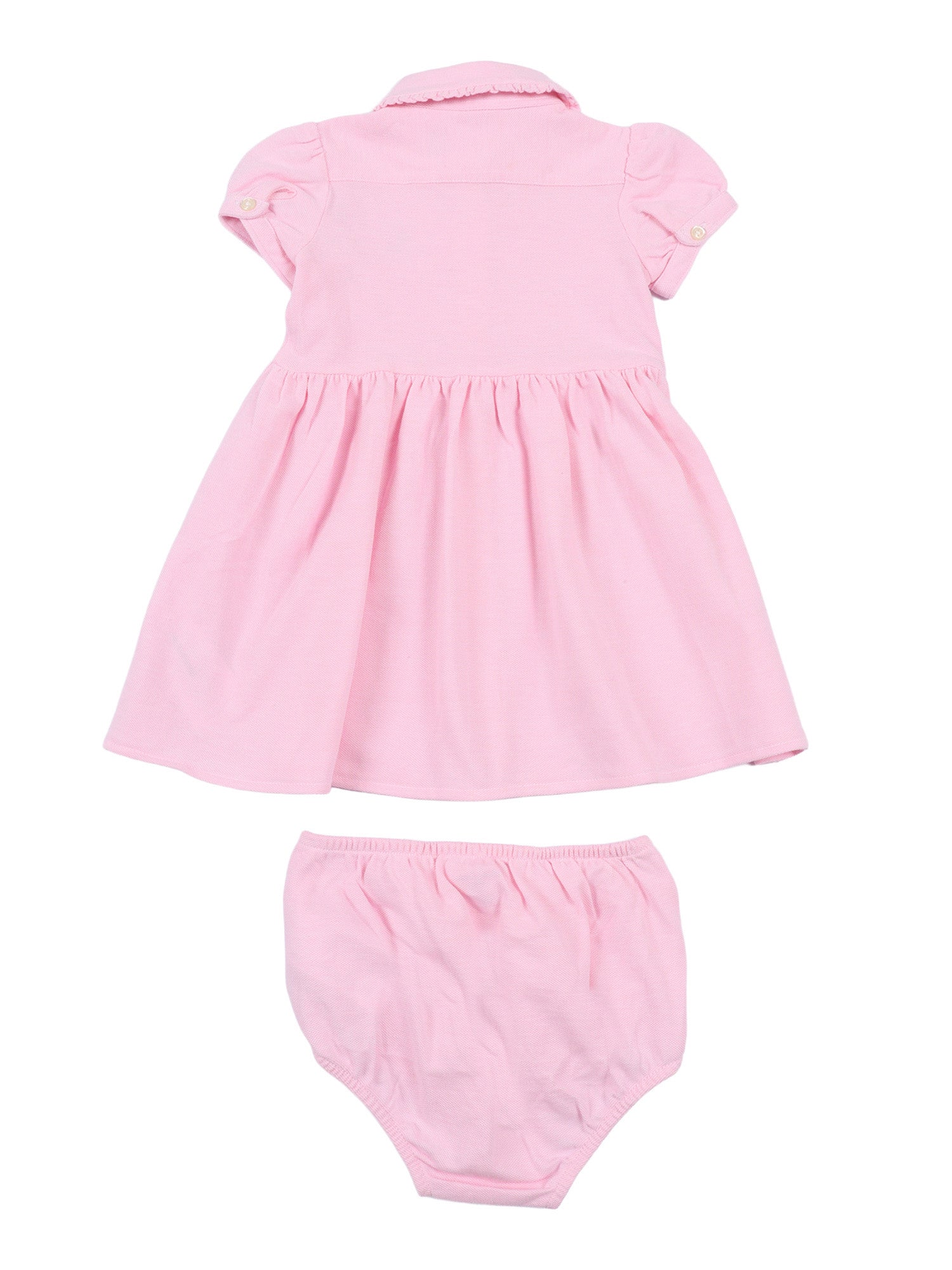 SOLID OXFORD-DRESSES-KNIT Pink Cotton Dress