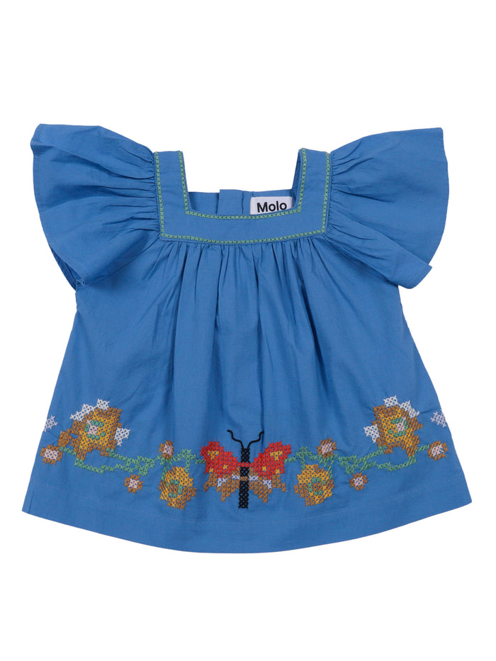 Rosalyn Blouse Blue Cotton Organic