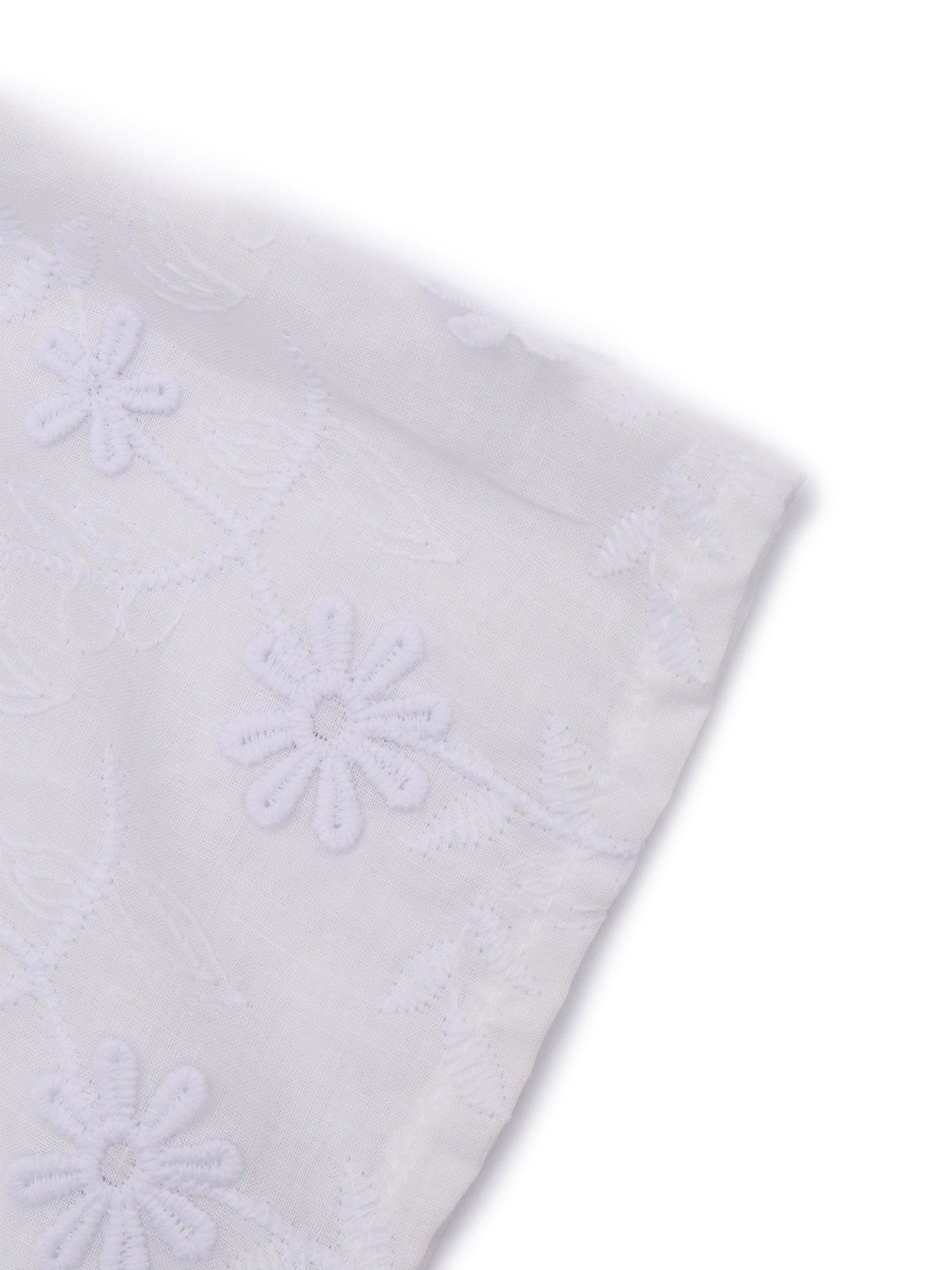 DAISIES VOILE CROPPED TOP White