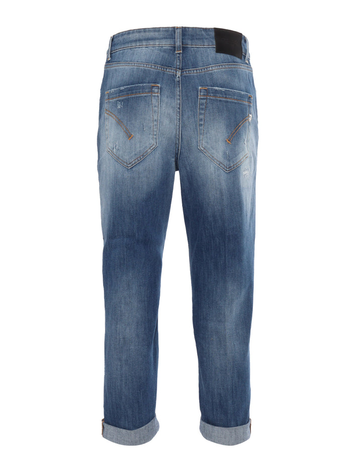 Koons Jewel Pants Blue Cotton Elastomultiester Jean