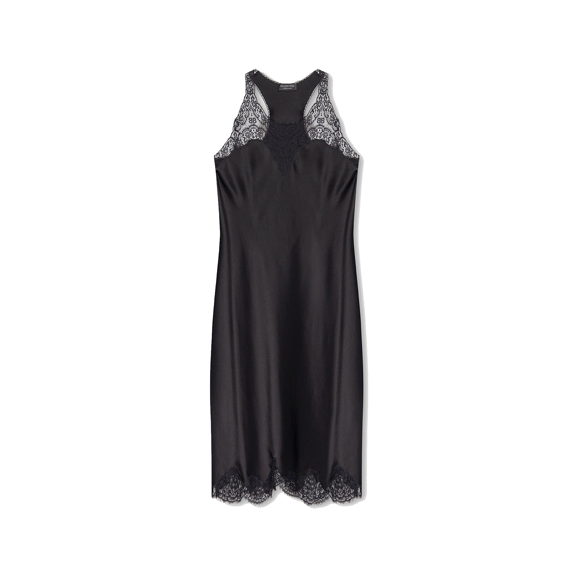 Satin Strappy Midi Dress Black Acetate Polyester