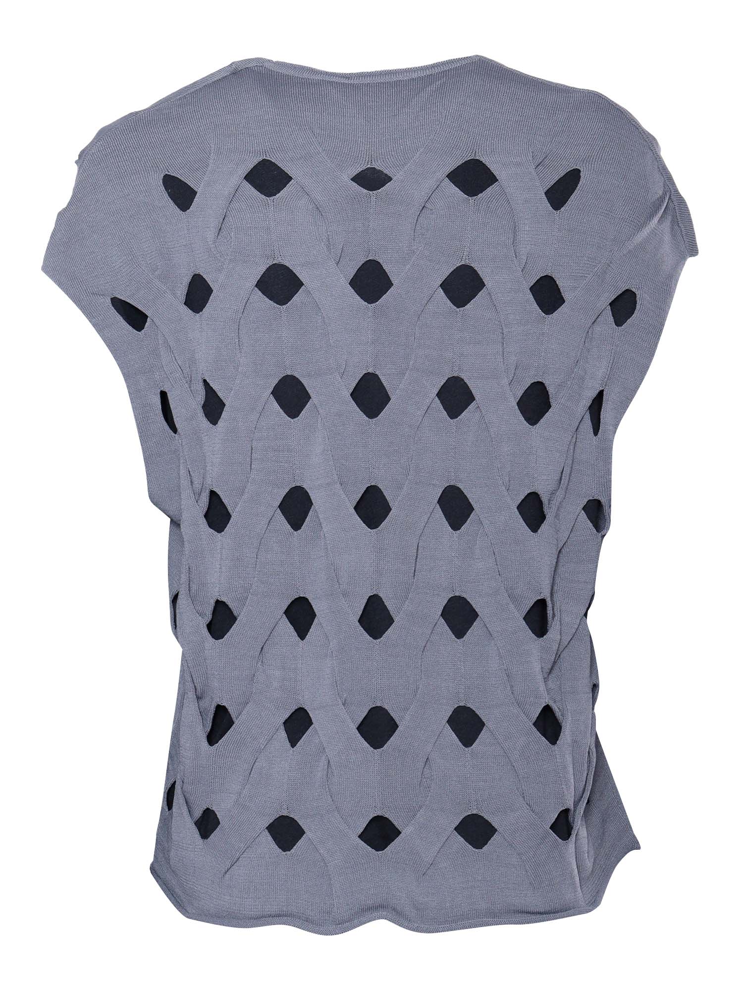 Grey woven-stitch vest Viscose Polyamide Knitted