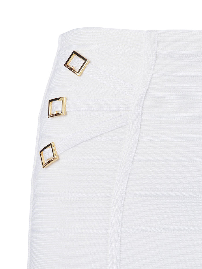Womans Knitted Skirt White Viscose Polyamide