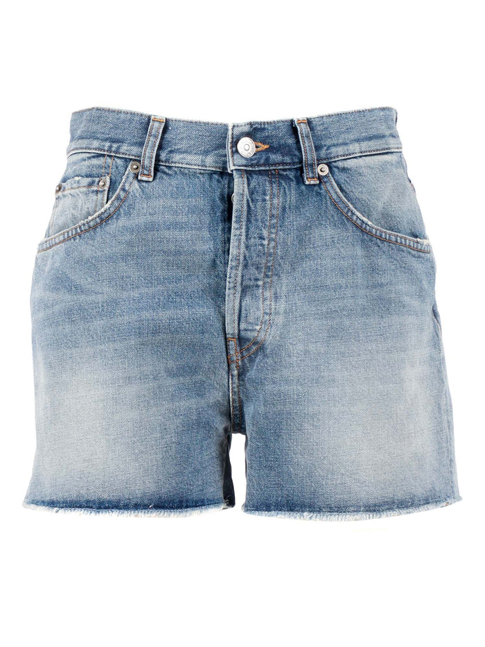 STELLA SHORTS Blue Cotton Bermuda