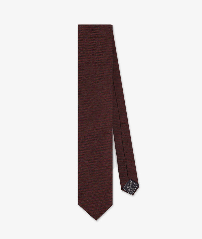 Burgundy Textured Silk Tie Bordeaux Plain