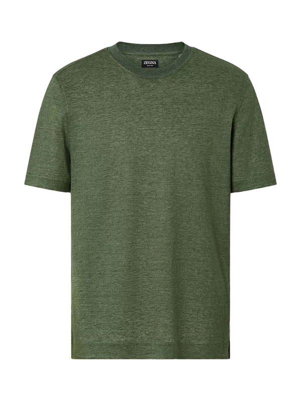 Zegna Lino T-Shirt Green Men >> Rtw