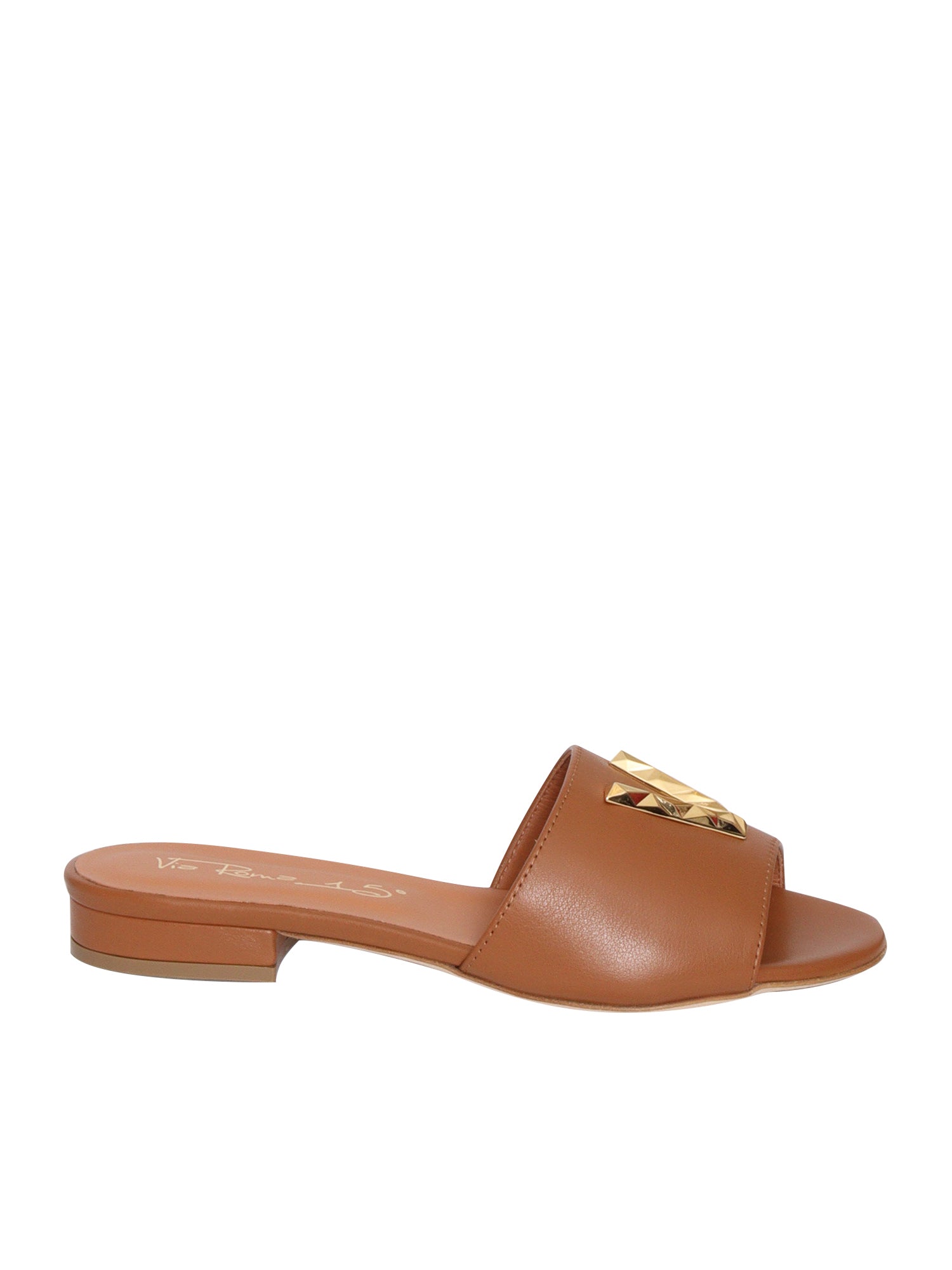 Brown leather slippers Sole Sandal