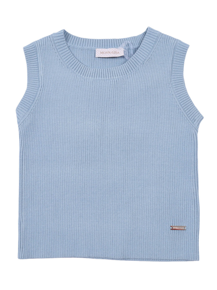 VISCOSE TOP Light Blue Polyester