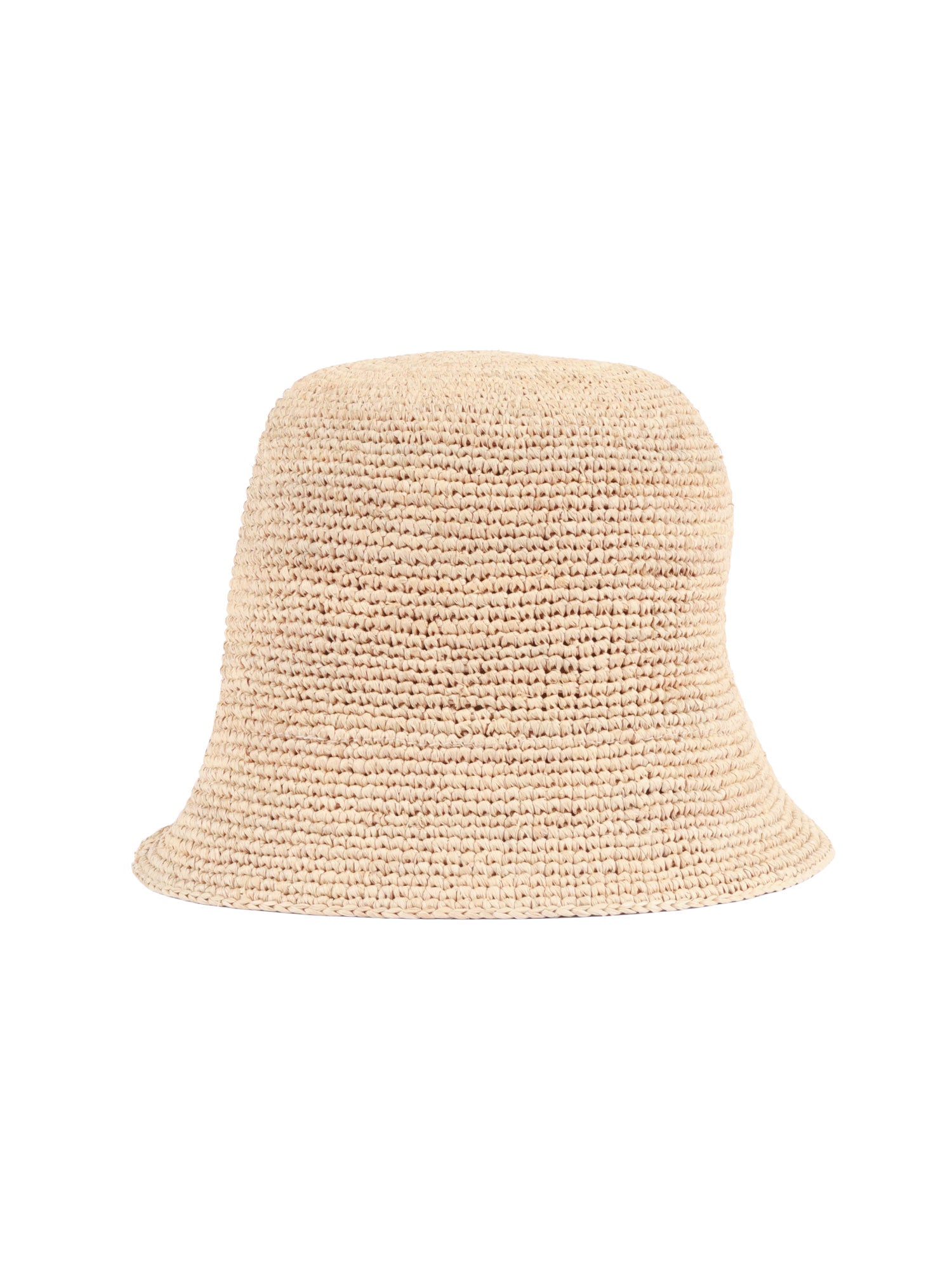 Hat - Andao Tea Beige Raphia Fabric 2 Leather