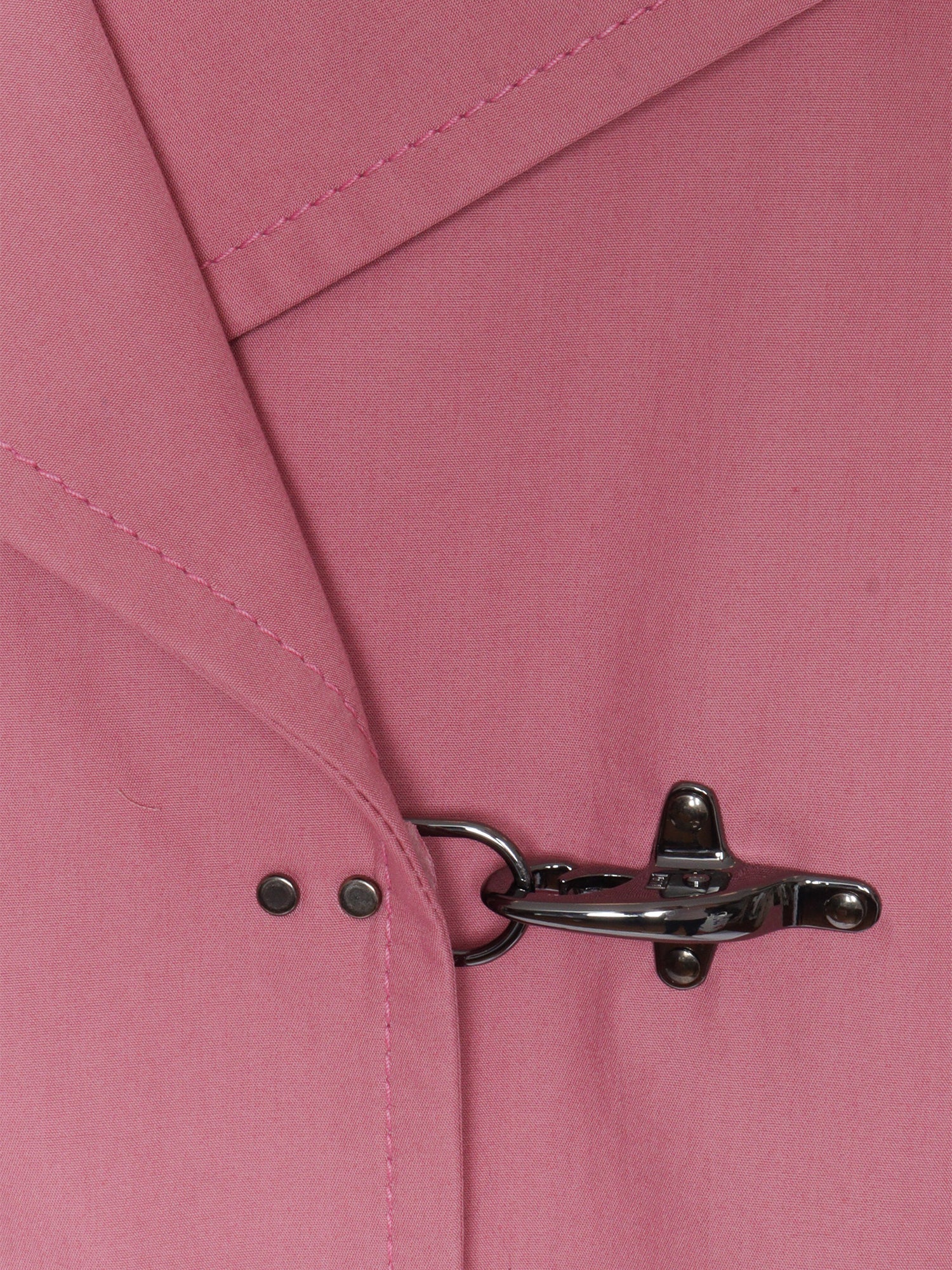 Magenta double-breasted parka Pink Cotton Fabric 2 Cupro Coat