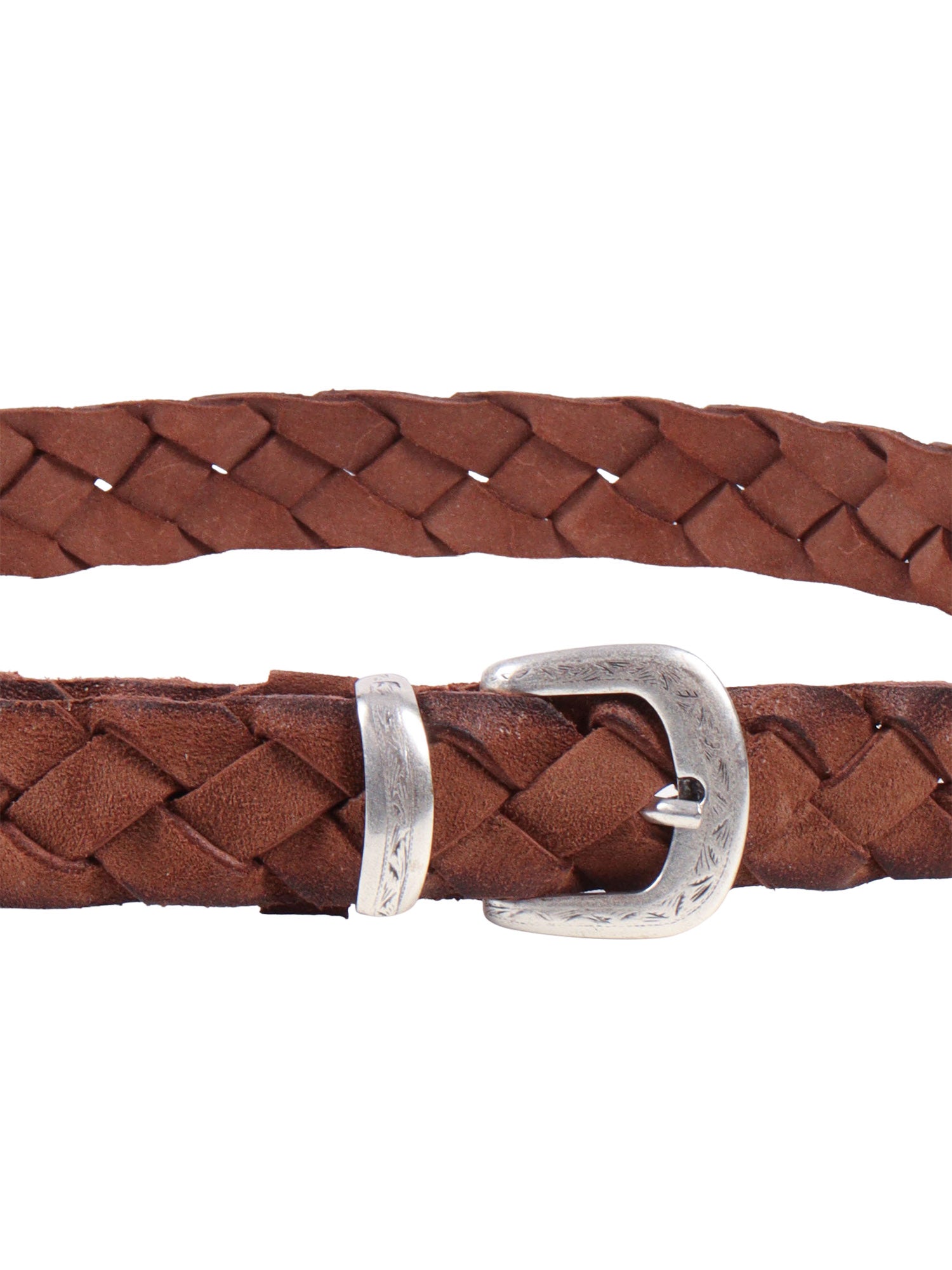 Braided suede belt Brown Leather