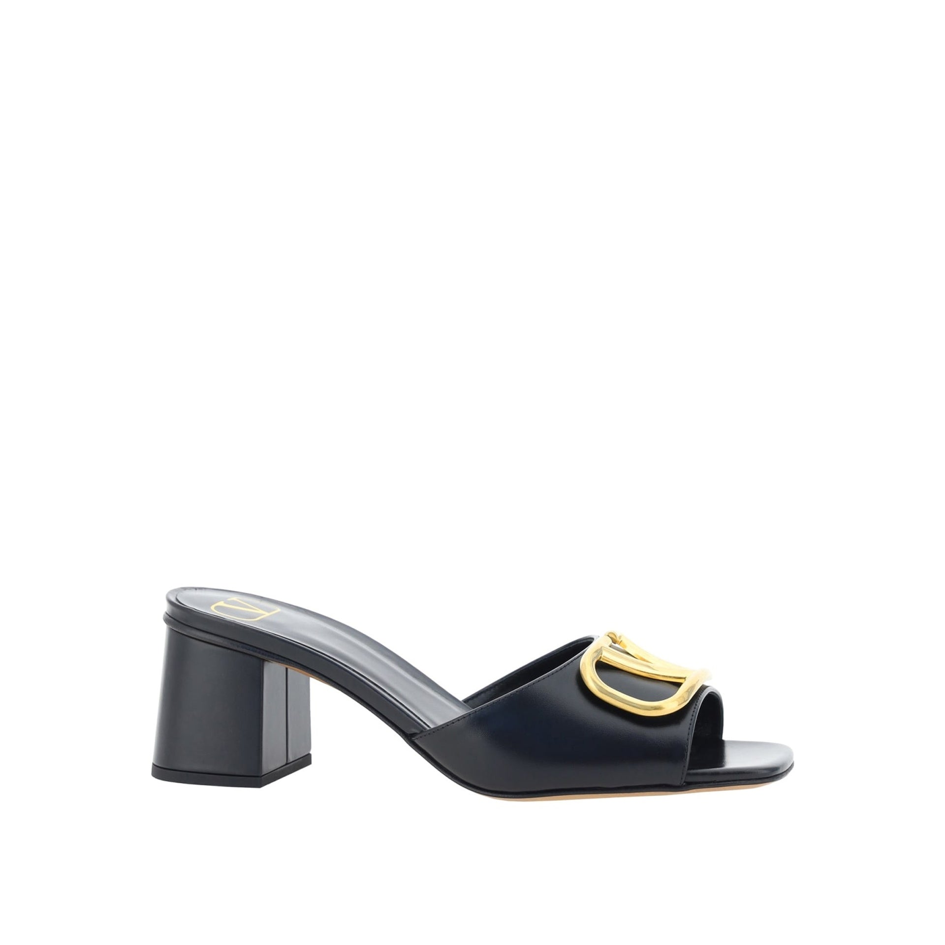 Garavani Vlogo Leather Sandals Black Calf