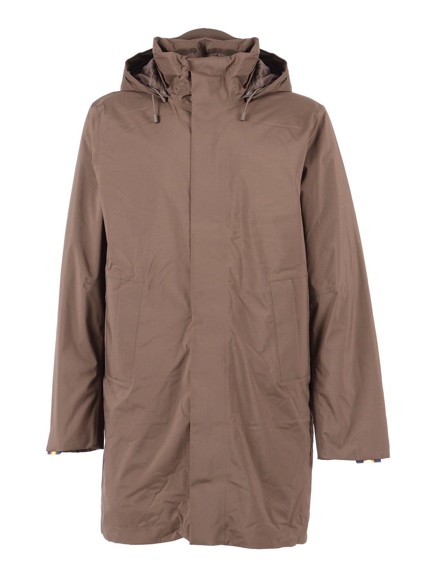 Thomal Bonded Padded Down Jacket Brown Long Puffer