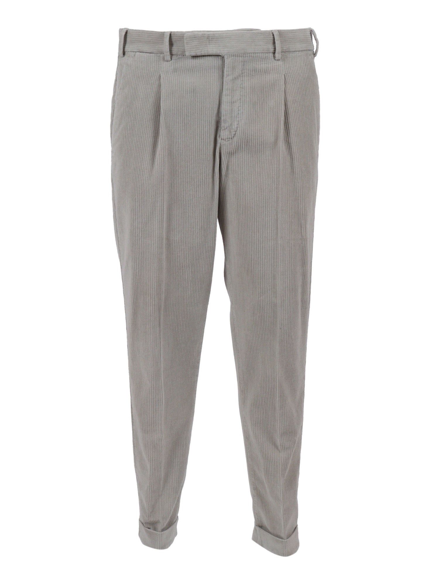 Rebel 1 Pleat, Diagonal Pockets, Flap Back Pockets White Cotton Lyocel Elastane Pant