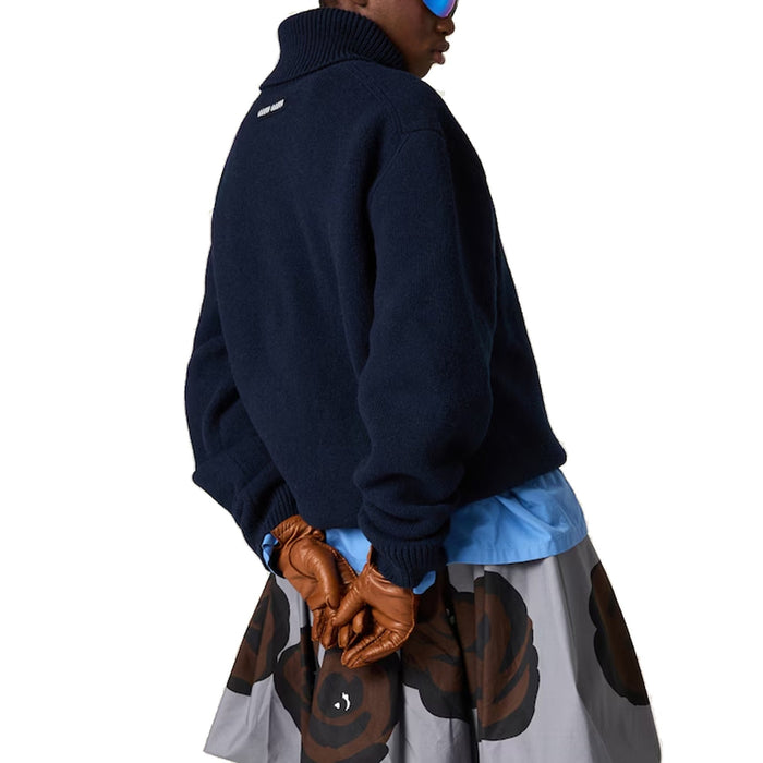 Wool-Cashmere Rollneck Sweater Blue Cashmere Virgin Wool