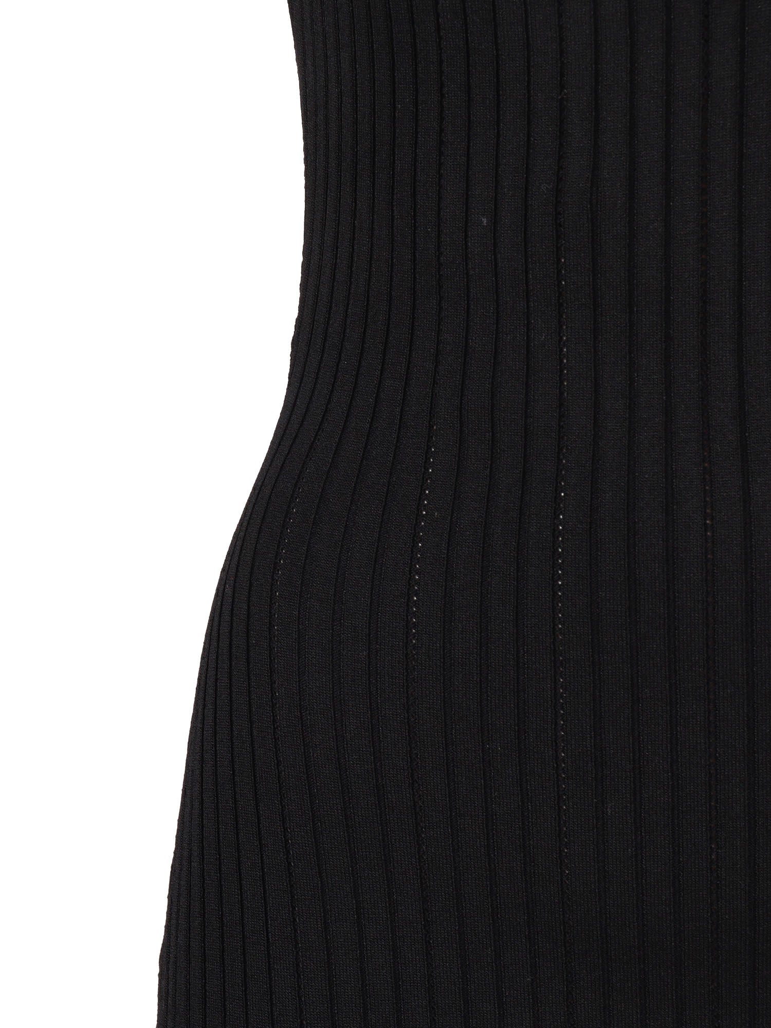 KNIT DRESS Black Viscose Polyamide Elastane Midi
